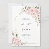Blush Pink Rose Floral Arch Wedding Save the Date セーブザデート (正面)