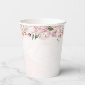 Blush Pink Rose Floral First Holy Communion 紙コップ (裏面)