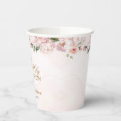 Blush Pink Rose Floral First Holy Communion 紙コップ (左)