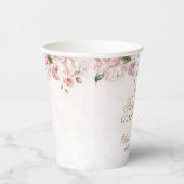 Blush Pink Rose Floral First Holy Communion 紙コップ (右)