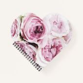 Blush Pink Rose Floral Heart Elegant Spiral Notebo ノートブック (正面)