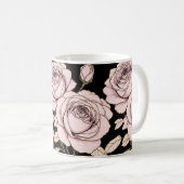 Blush Pink Rose Floral Mug コーヒーマグカップ (正面右)