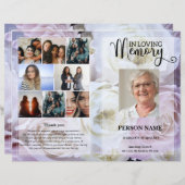 Blush Pink Rose Funeral Program template (正面/裏面)