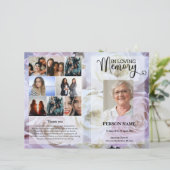 Blush Pink Rose Funeral Program template (スタンド正面)