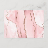 Blush Pink Rose Gold Agate Dark Wedding Details エンクロージャーカード (裏面)