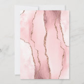 Blush Pink Rose Gold Agate Save the Date Card セーブザデート (裏面)