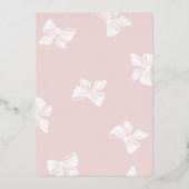 Blush Pink Rose Gold Bow Sweet 16 箔招待状 (裏面)