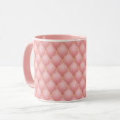 Blush Pink Rose Gold Diamond Tufted Coffes Mug マグカップ (正面左)
