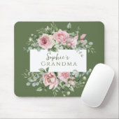 Blush Pink Rose Grandma マウスパッド (マウス)