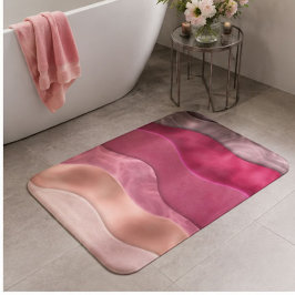 Blush Pink Rose Mauve Abstract Feminine Luxury バスマット