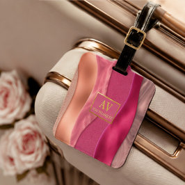 Blush Pink Rose Mauve Abstract Feminine Luxury ラゲッジタグ