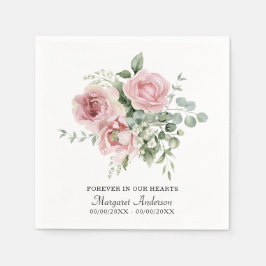 Blush Pink Rose Memorial スタンダードカクテルナプキン