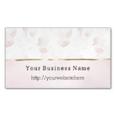 Blush Pink Rose Petal Floral Business name website マグネット名刺 (正面)