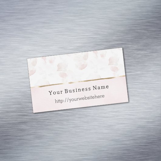 Blush Pink Rose Petal Floral Business name website マグネット名刺 (インサイチュ)