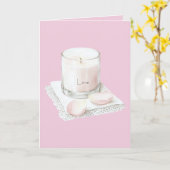Blush pink rose petals candle カード (黄色い花)