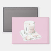 Blush pink rose petals candle マグネット (正面/裏面)