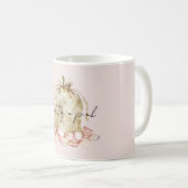 Blush Pink Rose Petals Floral Bag コーヒーマグカップ (正面右)