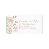 Blush Pink Rose Wedding Address Labels ラベル (正面)