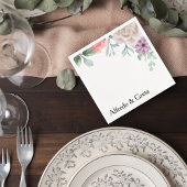 Blush Pink Rose Wedding Cocktail Napkin スタンダードカクテルナプキン