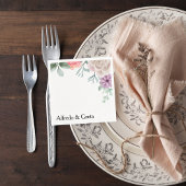 Blush Pink Rose Wedding Cocktail Napkin スタンダードカクテルナプキン