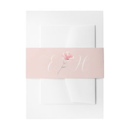 Blush Pink Rose Wedding Invitation Belly Band 招待状ベリーバンド