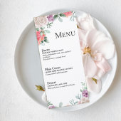 Blush Pink Rose Wedding Menu Card メニュー