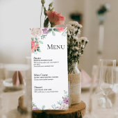 Blush Pink Rose Wedding Menu Card メニュー