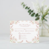 Blush Pink Rose Wedding RSVP シーズンポストカード (スタンド正面)