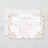 Blush Pink Rose Wedding RSVP Reply 招待状 (正面)