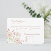 Blush Pink Rose Wedding RSVP Reply Modern 招待状 (スタンド正面)