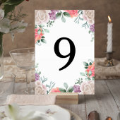 Blush Pink Rose Wedding Table Number Card テーブルナンバー