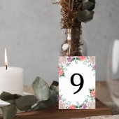 Blush Pink Rose Wedding Table Number Card テーブルナンバー