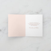 Blush Pink Rose Wedding Thank You Cards Modern 招待状 (内部)
