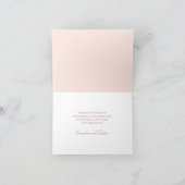 Blush Pink Rose Wedding Thank You Note Card 招待状 (内部)
