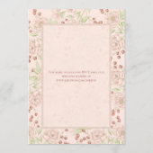 Blush Pink Rose Wedding Vintage 招待状 (裏面)
