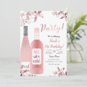 Blush Pink Rosé Wine and Orchid Flower Party 招待状 (スタンド正面)