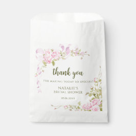 Blush Pink Roses Chic Bridal Shower Thank You フェイバーバッグ