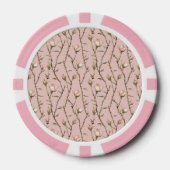 Blush Pink Roses Floral ポーカーチップ (正面)