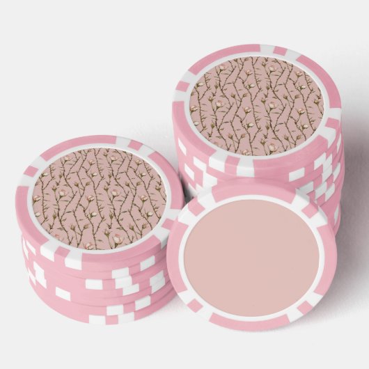 Blush Pink Roses Floral ポーカーチップ (積み重ね)