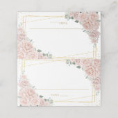 Blush Pink Roses Floral Gold Quinceañera Birthday プレイスカード (外部開封)
