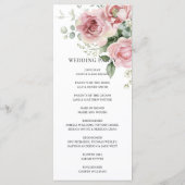 Blush Pink Roses Floral Greenery Wedding プログラム (裏面)