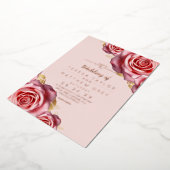 Blush Pink Roses Gold Foil Modern Wedding  箔招待状 (回転した状態)
