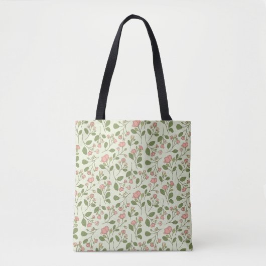 Blush Pink Roses Pattern Tote Bag トートバッグ (正面)