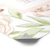 Blush Pink Roses Vintage Wedding Seating Chart ポスター (角)