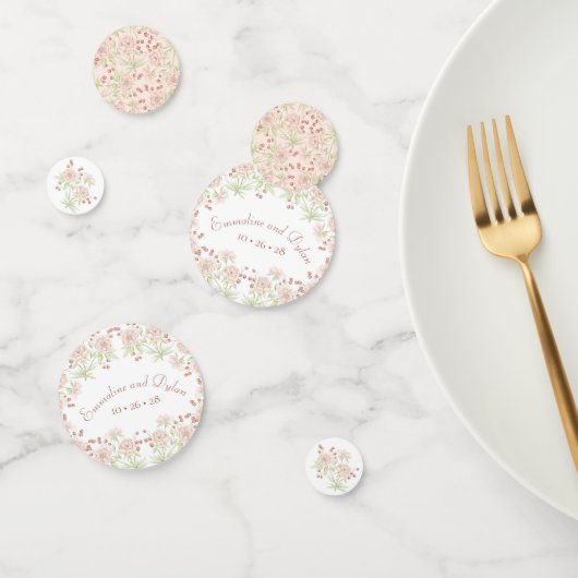 Blush Pink Roses Wedding コンフェッティ (グループ)