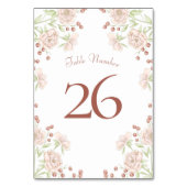 Blush Pink Roses Wedding テーブルナンバー (正面)