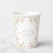 Blush Pink Roses Wedding 紙コップ (裏面)
