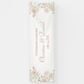 Blush Pink Roses Wedding Banner 横断幕 (縦)