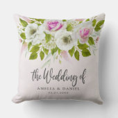 Blush Pink Roses Wedding Decor Gift クッション (正面)
