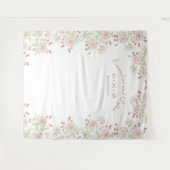 Blush Pink Roses Wedding Photo Backdrop タペストリー (正面(横))